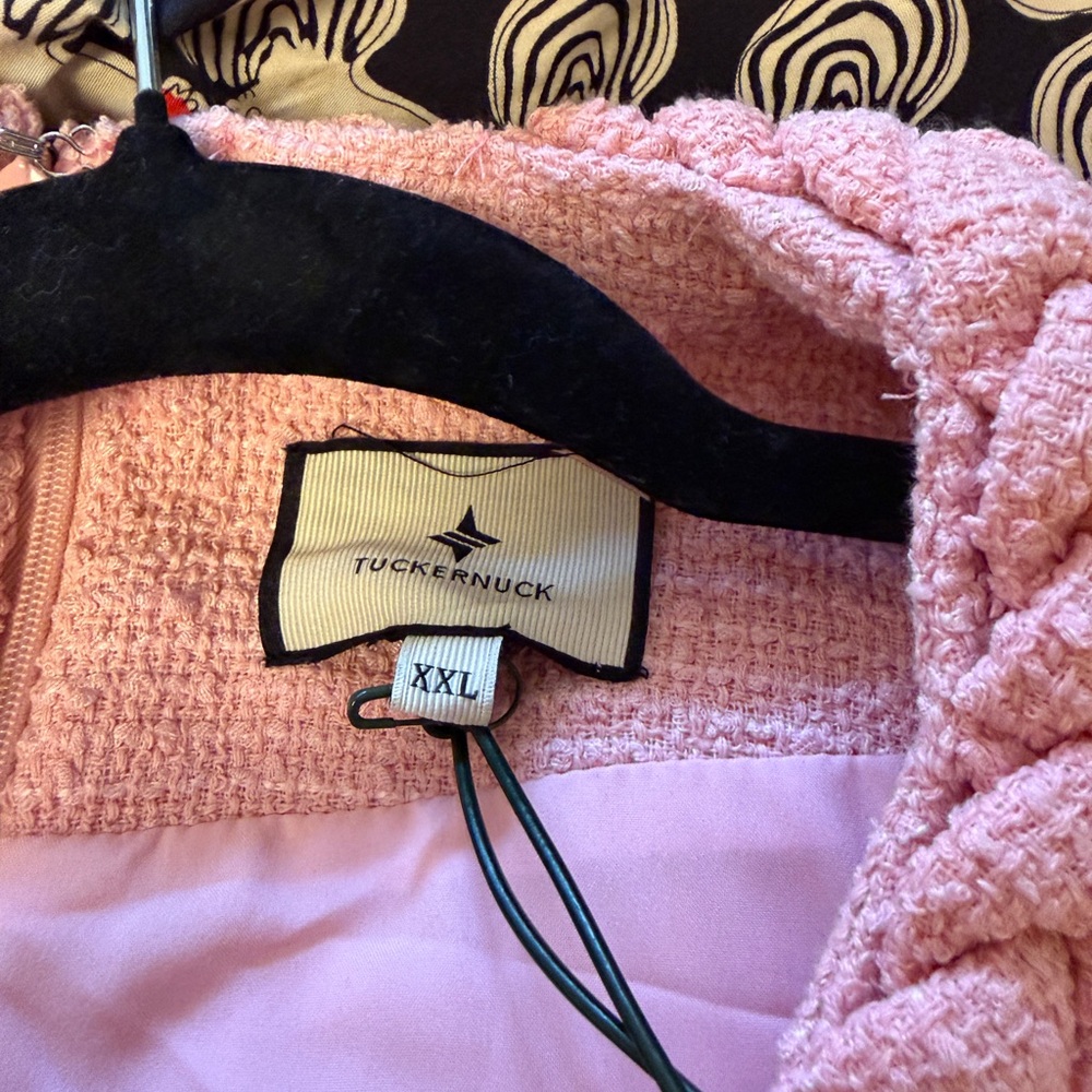 NWT Tuckernuck Pink Braided-Trim Midi Shift Dress - Picture 5 of 7